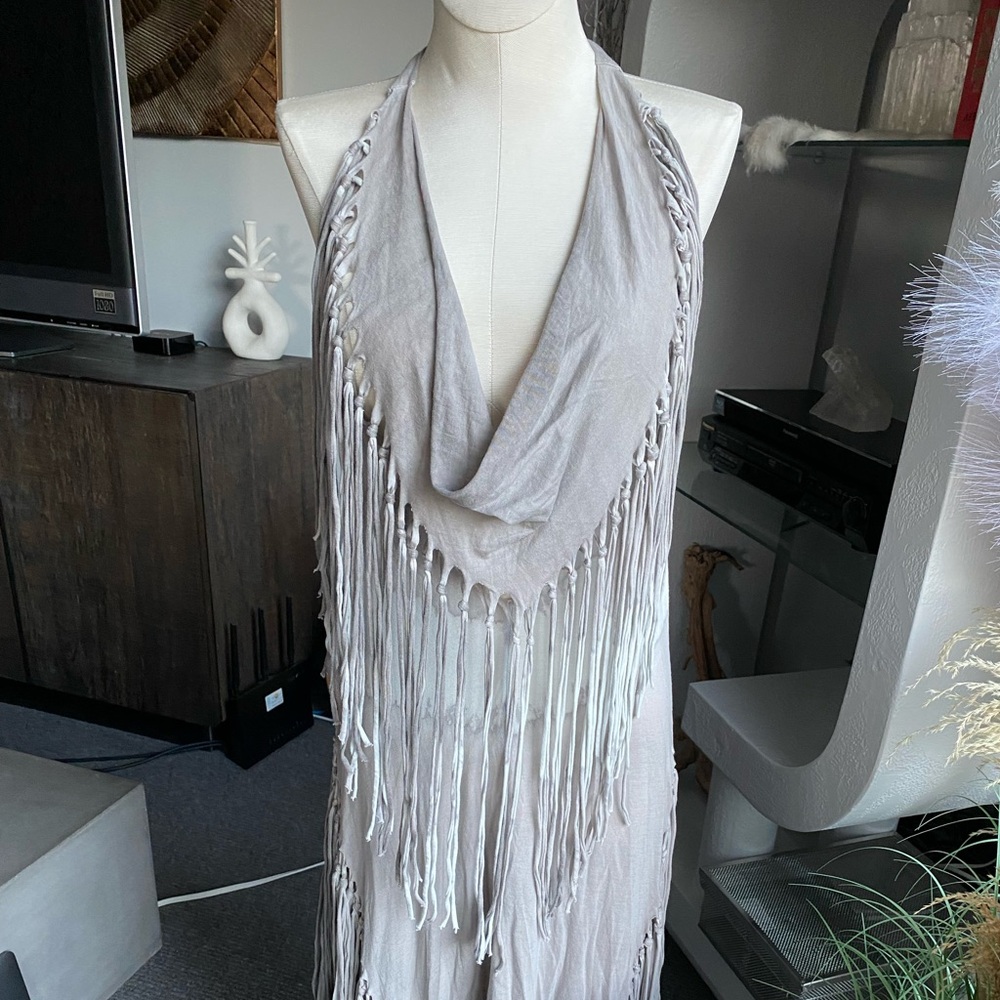 Vintage All Saints Navajo Tie Dye Fringe Western Dress hippie boho free people - Picture 5 of 8